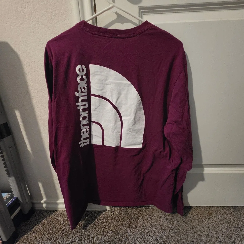 The North Face Mens XL Long Sleeve Graphic T-Shirt Burgundy Maroon Half Dome